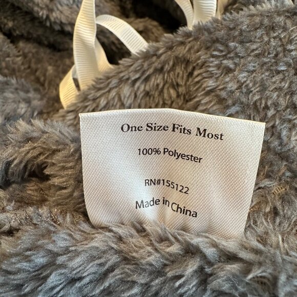 Maison & Jardin Womens Plush  Dark Gray Soft & Cozy Robe One Size Fits Most - Picture 8 of 8